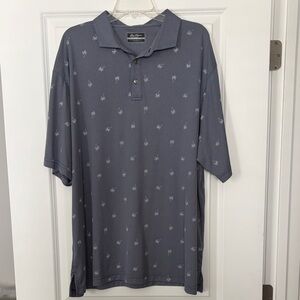 Hogan Gray Polo Shirt with Palm Tree Design